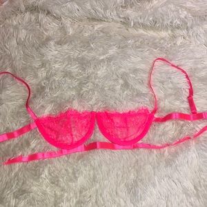 Lacy pink bra